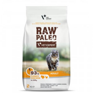 RAW PALEO CAT TURKEY CHICKEN sausā kaķu barība Tītars, vista 2kg